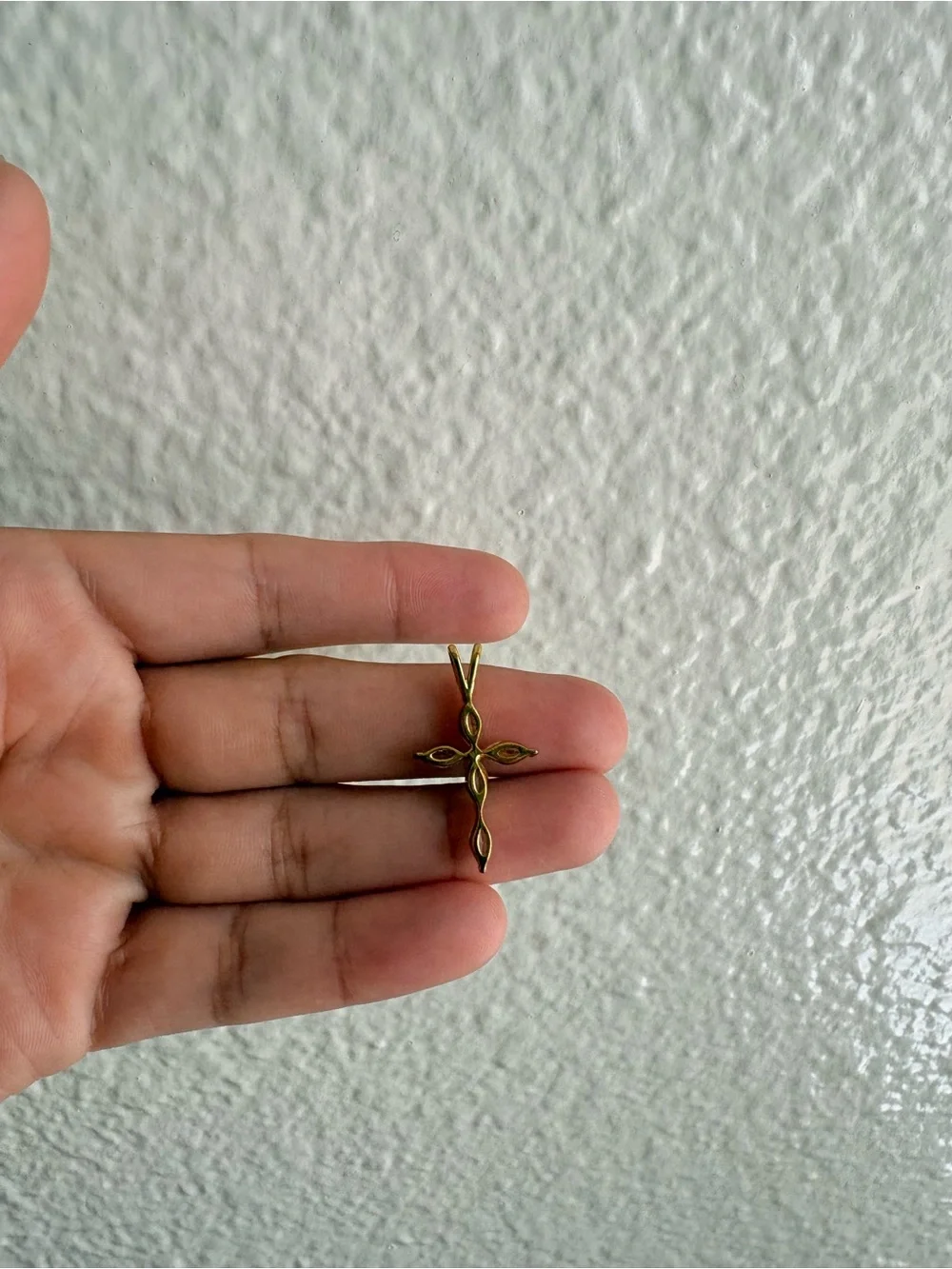 Gold-Tone Cross Pendant with Clear Marquise Stones - Women Jewelry